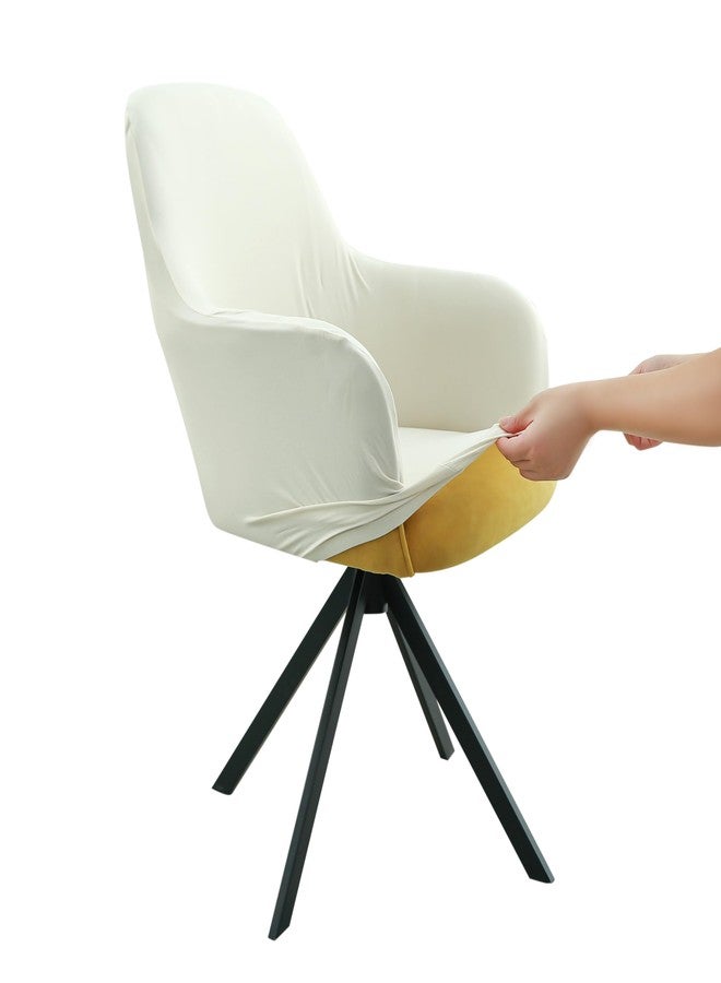 Iauddy Swivel Armchair Accent Dining Chair Cover for Office, Stretch Mid-Back Office Desk Chair Sliopcover Leisure Arm Chair Protector with arms for Living Room - Image 1